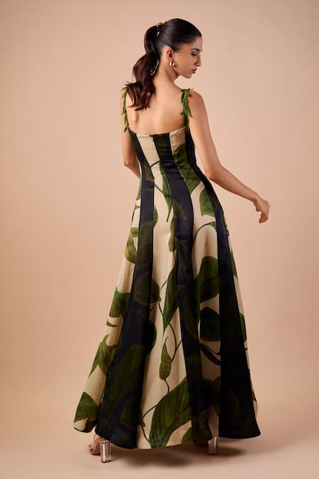 Shriya Som Multi Leaf Print Dress 