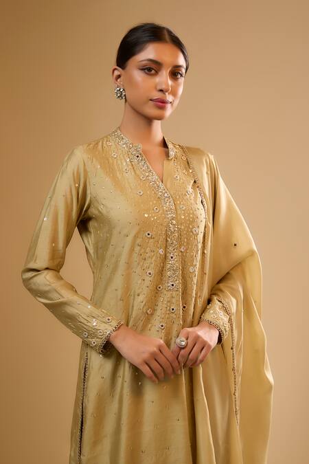 Buy Label Niti Bothra Green Silk Tassels Collared Embroidered Light Sharara Set Online at Aza Fashions Buy_Label Niti Bothra_Green Silk Tassels Collared Embroidered Light Sharara Set _Online_at_Aza_Fashions