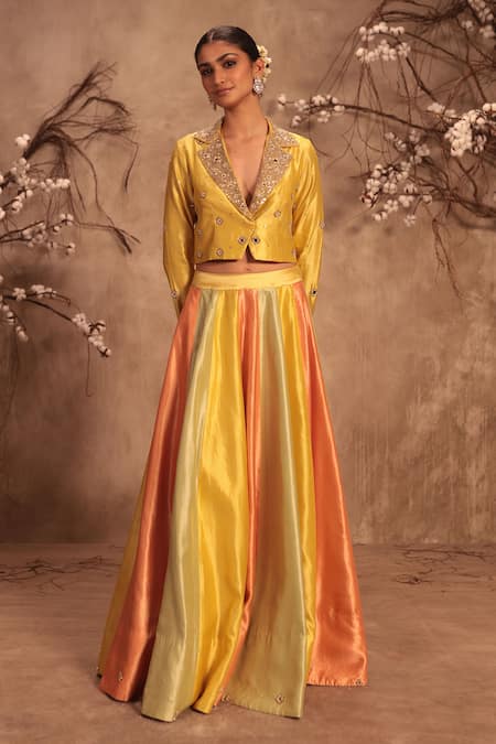 Label Niti Bothra Embroidered Yellow Lehenga Set 