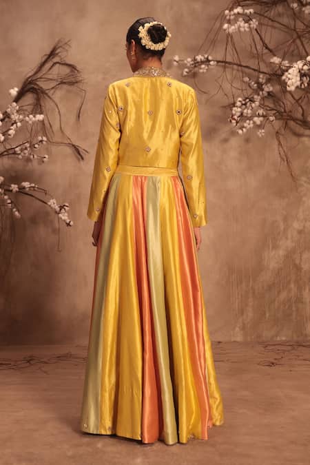 Label Niti Bothra Embroidered Yellow Lehenga Set 