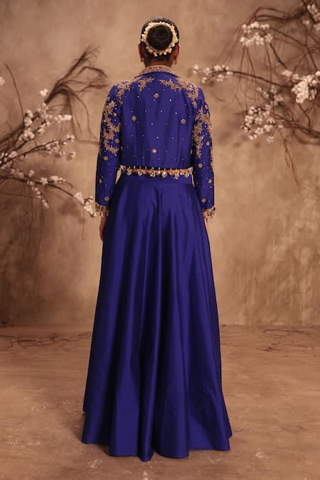 Label Niti Bothra Embroidered Blue Lehenga Set 
