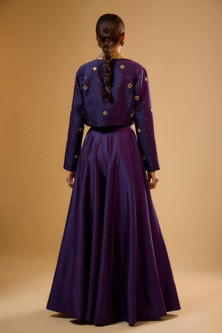 Label Niti Bothra Embroidered Purple Lehenga Set 