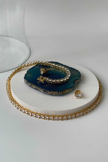 Studio6 Jewels Gold Plated Necklace & Earring Set 