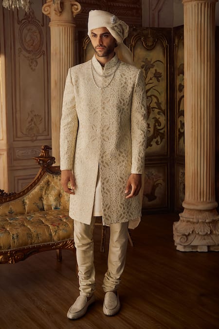 Seema Gujral Pearl Embroidered Sherwani Set 
