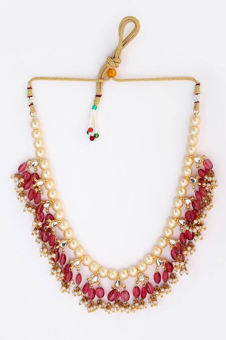 Dugran By Dugristyle_Red Rusty Haar Necklace _Online_at_Aza_Fashions