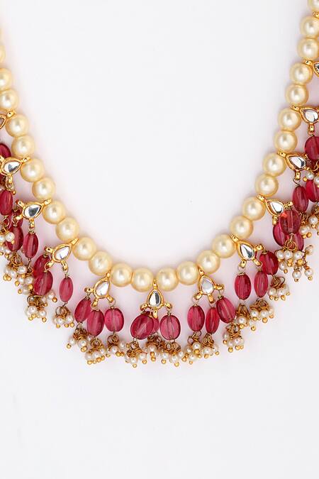 Buy_Dugran By Dugristyle_Red Rusty Haar Necklace _Online_at_Aza_Fashions