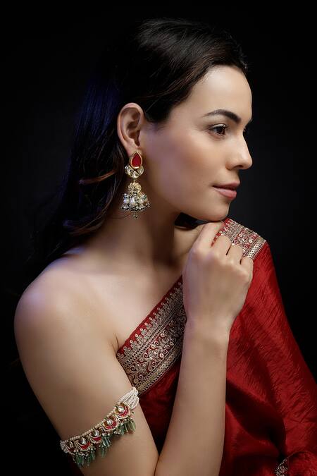 Shop Dugran By Dugristyle Multi Color Zamurd Ki Lakir Bajuband Online at Aza Fashions Shop_Dugran By Dugristyle_Multi Color Zamurd Ki Lakir Bajuband _Online_at_Aza_Fashions