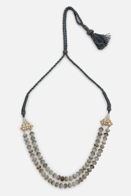Dugran By Dugristyle Gray Sitaron Ki Raakh Layered Necklace Online at Aza Fashions Dugran By Dugristyle_Gray Sitaron Ki Raakh Layered Necklace _Online_at_Aza_Fashions