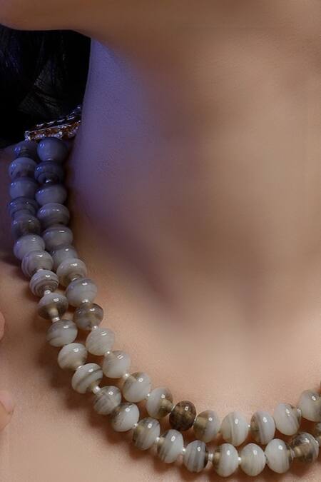 Shop Dugran By Dugristyle Gray Sitaron Ki Raakh Layered Necklace Online at Aza Fashions Shop_Dugran By Dugristyle_Gray Sitaron Ki Raakh Layered Necklace _Online_at_Aza_Fashions