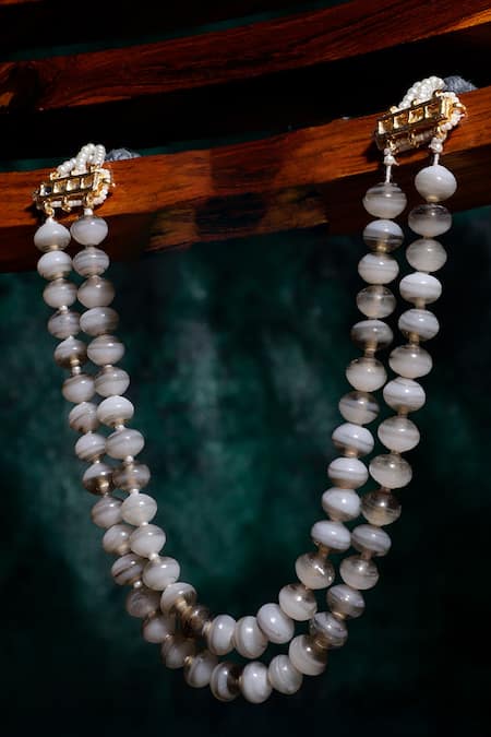 Shop Dugran By Dugristyle Gray Sitaron Ki Raakh Layered Necklace at Aza Fashions Shop_Dugran By Dugristyle_Gray Sitaron Ki Raakh Layered Necklace _at_Aza_Fashions