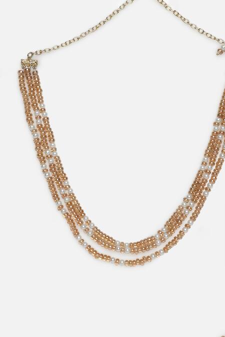 Buy Dugran By Dugristyle Peach Dil-e-gulabi Layered Necklace Online at Aza Fashions Buy_Dugran By Dugristyle_Peach Dil-e-gulabi Layered Necklace _Online_at_Aza_Fashions