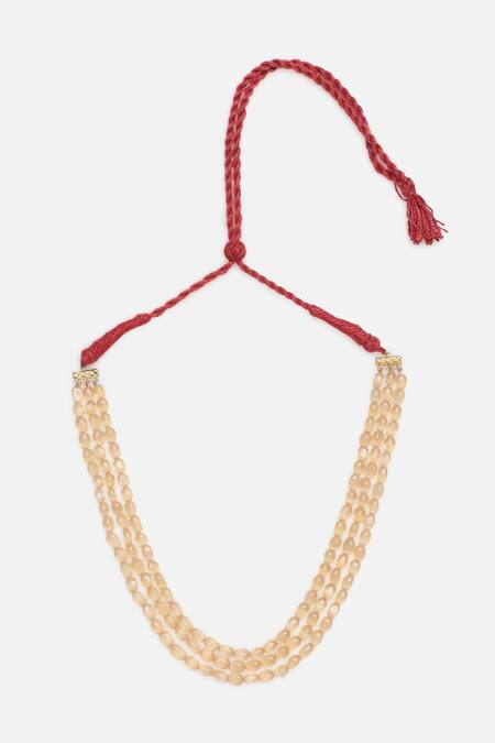 Buy Dugran By Dugristyle Peach Gulzar-e-hayat Layered Necklace Online at Aza Fashions Buy_Dugran By Dugristyle_Peach Gulzar-e-hayat Layered Necklace _Online_at_Aza_Fashions