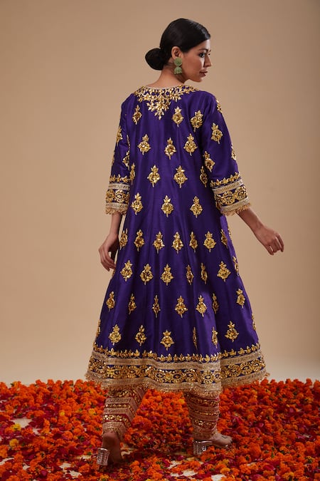 Preeti S Kapoor Midnight Blue Anarkali Set  