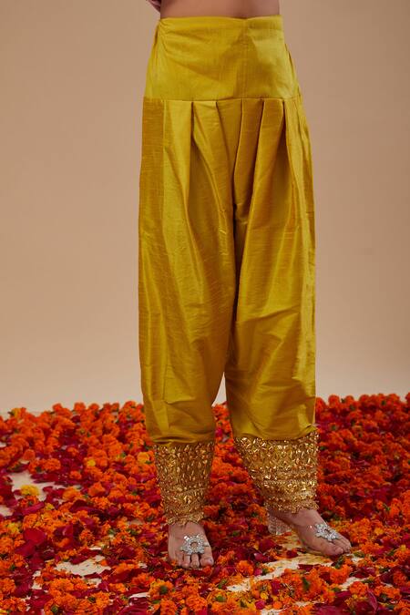 Preeti S Kapoor_Fuchsia Organza Gota Patti, Sequins Keyhole Neck Long Anarkali Set _Online_at_Aza_Fashions