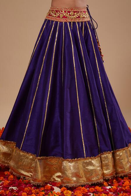 Buy Preeti S Kapoor Blue Organza Embroidery, Gota Patti Round Neck Designer Lehenga Set Online at Aza Fashions Buy_Preeti S Kapoor_Blue Organza Embroidery, Gota Patti Round Neck Designer Lehenga Set _Online_at_Aza_Fashions