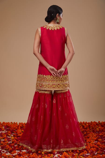 Preeti S Kapoor Fuchsia Kurta Set 