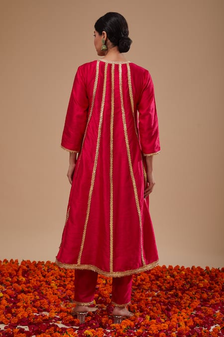 Preeti S Kapoor Fuchsia Anarkali Set  