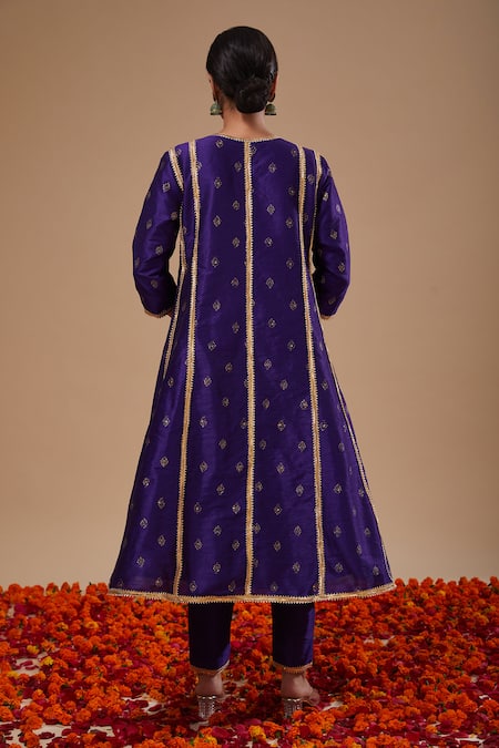 Preeti S Kapoor Midnight Blue Anarkali Set 