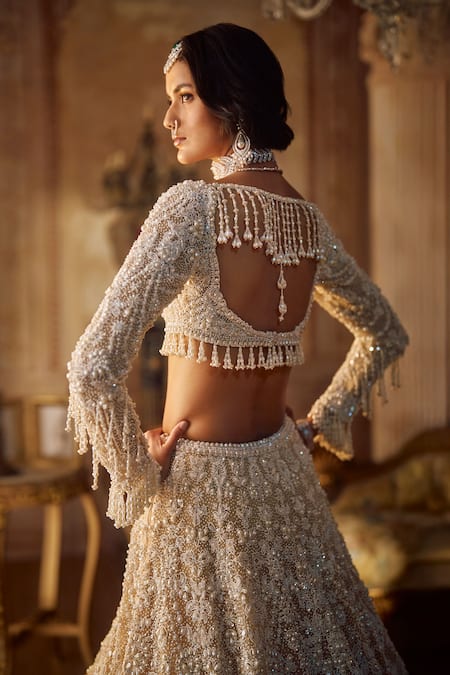 Seema Gujral Pearl Embroidered Lehenga Set 