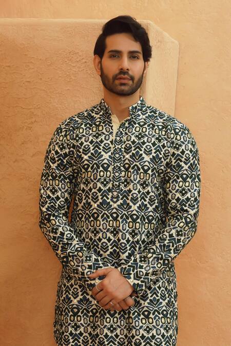 Buy Sva By Sonam & Paras Modi Ivory Silk Embroidery Embellished Kurta Set Online at Aza Fashions Buy_Sva By Sonam & Paras Modi_Ivory Silk Embroidery Embellished Kurta Set_Online_at_Aza_Fashions