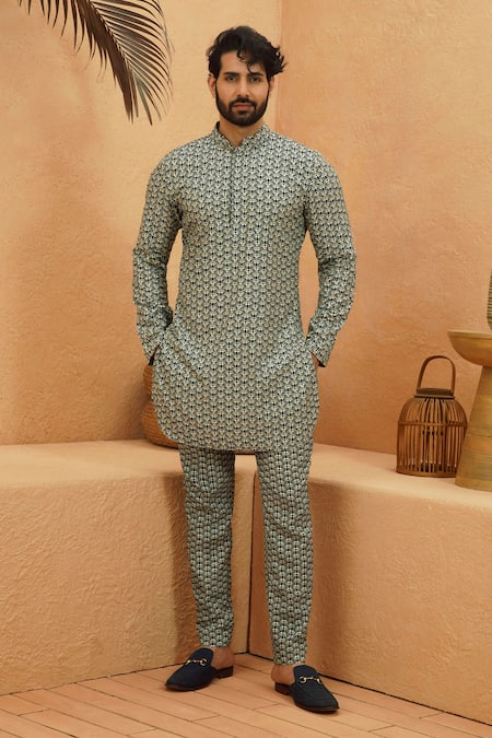 Sva By Sonam & Paras Modi Multi Color Crepe Embellished And Printed Kurta Set 