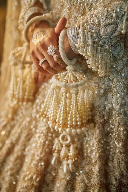 Seema Gujral Pearl Embellished Kaliras - Set of 2 