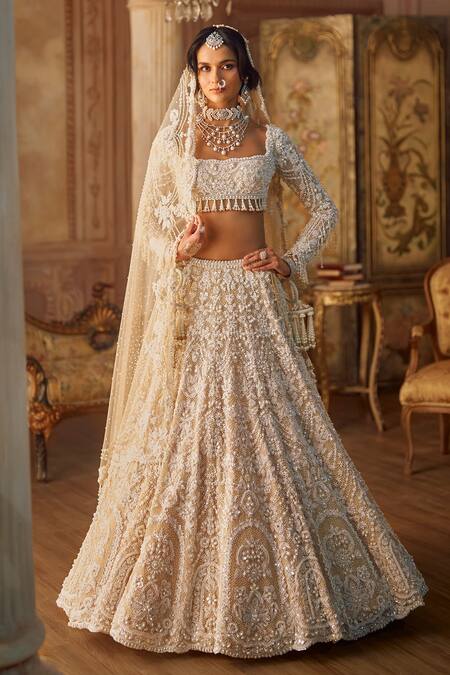 Seema Gujral_Ivory Pearls Embellished Kaliras - Set Of 2 _at_Aza_Fashions