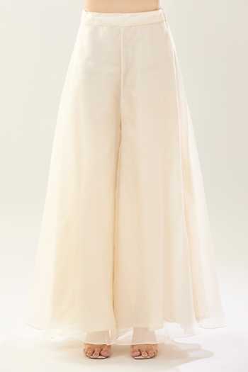 Buy_Prisho_Ivory Embroidery Round Neck Kairi Kurta Sharara Set _Online_at_Aza_Fashions