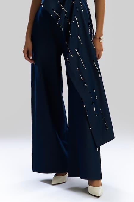 Buy_Aroka_Navy Denim Blue Core Pant_Online_at_Aza_Fashions