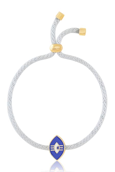 Shop Isharya Gold Plated Embroidery Astra Eye Rakhi Bracelet at Aza Fashions Shop_Isharya_Gold Plated Embroidery Astra Eye Rakhi Bracelet _at_Aza_Fashions