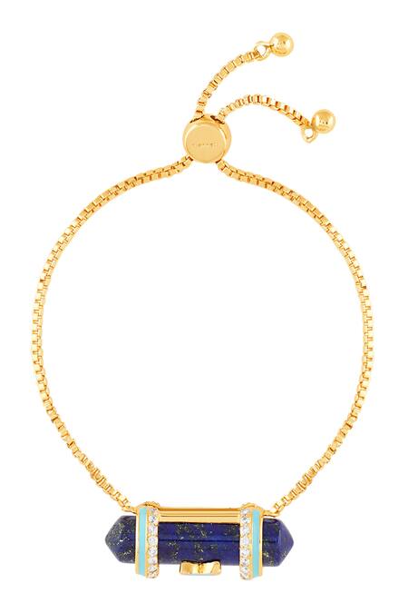 Shop Isharya Blue Crystals Celestial Core Bracelet at Aza Fashions Shop_Isharya_Blue Crystals Celestial Core Bracelet _at_Aza_Fashions