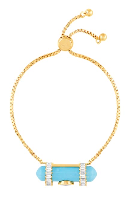 Shop Isharya Blue Crystals Skyshield Bracelet at Aza Fashions Shop_Isharya_Blue Crystals Skyshield Bracelet _at_Aza_Fashions