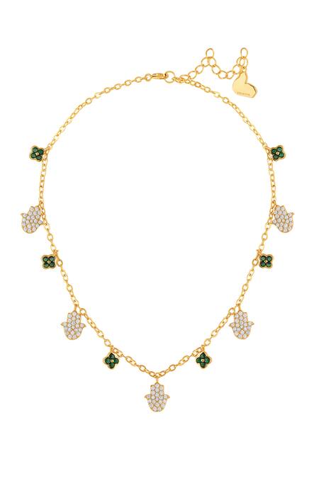 Shop Isharya Multi Color Guardian Glow Necklace at Aza Fashions Shop_Isharya_Multi Color Guardian Glow Necklace _at_Aza_Fashions