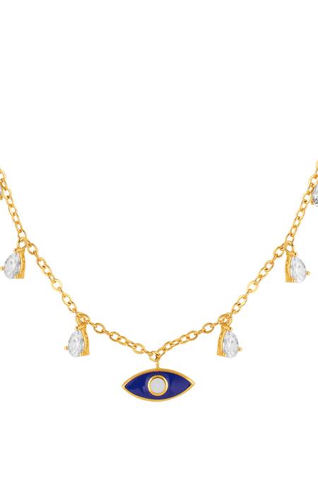 Isharya Blue Evil Eye Energy Necklace Online at Aza Fashions Isharya_Blue Evil Eye Energy Necklace _Online_at_Aza_Fashions