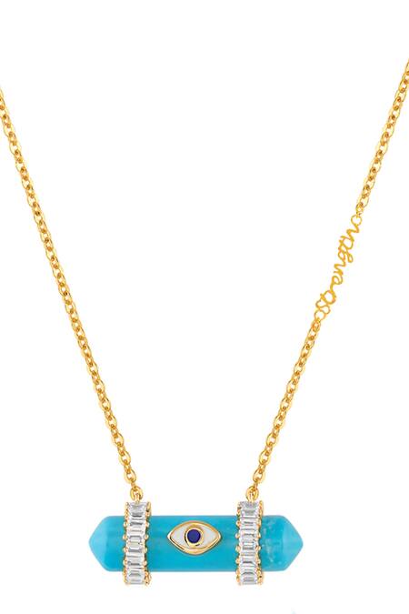 Buy_Isharya_Turquoise Pendant Necklace_Online_at_Aza_Fashions