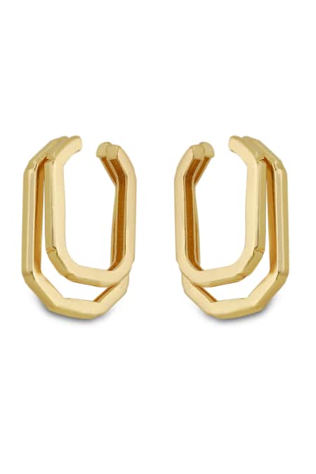 Varnika Arora Ellipse Gold Earrings 