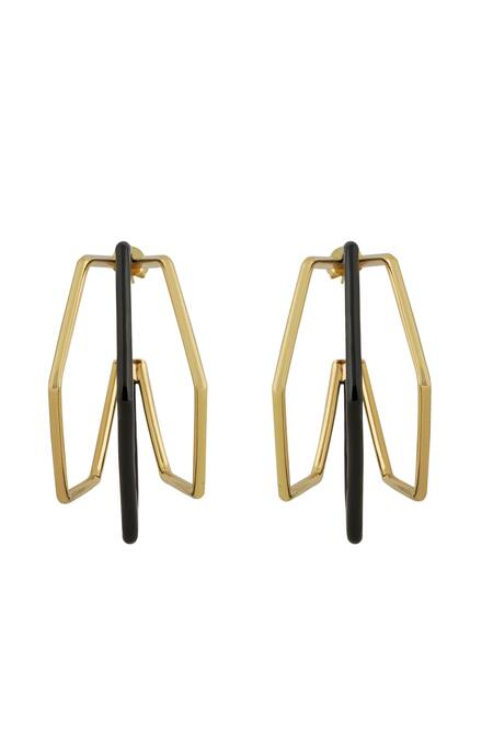 Varnika Arora_Gold Plated Xl Trio Hoops _Online_at_Aza_Fashions