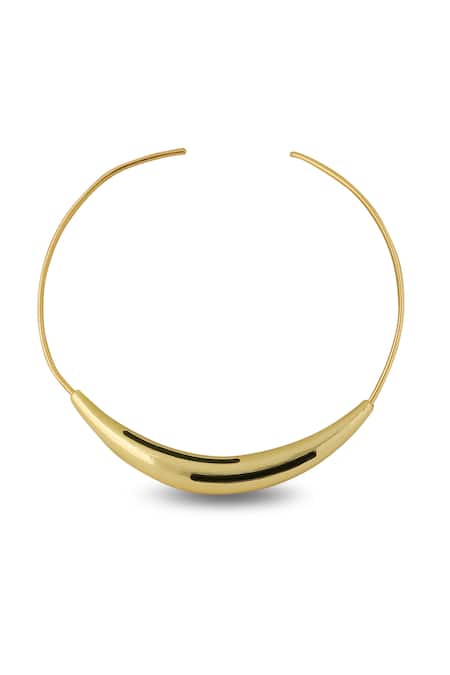Varnika Arora Aurelia Black Enamel Gold Neckpiece 
