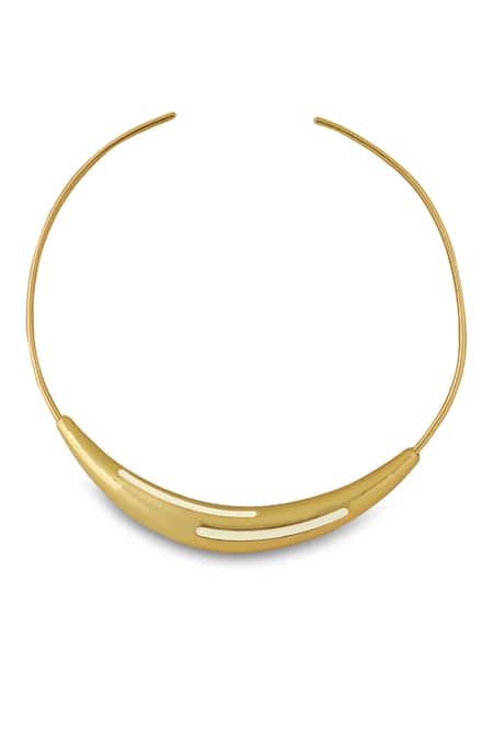 Varnika Arora Aurelia White Enamel Gold Neckpiece 
