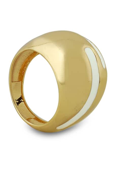 Varnika Arora Verdora White Enamel Gold Ring 