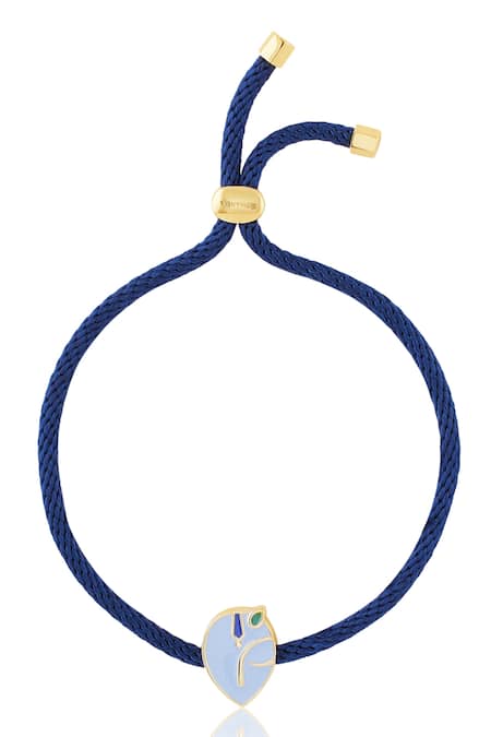Shop Isharya Blue Krishna Rakhi Bracelet at Aza Fashions Shop_Isharya_Blue Krishna Rakhi Bracelet _at_Aza_Fashions