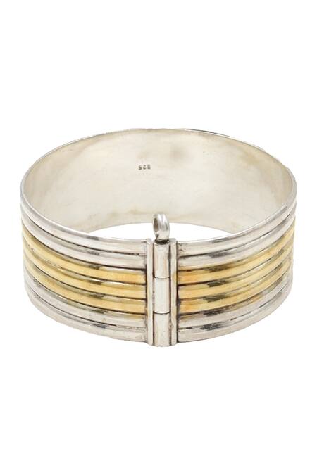Sangeeta Boochra_Gold Plated Silver Bangle _Online_at_Aza_Fashions