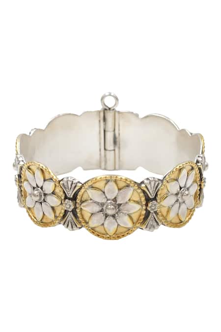 Buy_Sangeeta Boochra_Gold Plated Designer Handcrafted Bangle _Online_at_Aza_Fashions