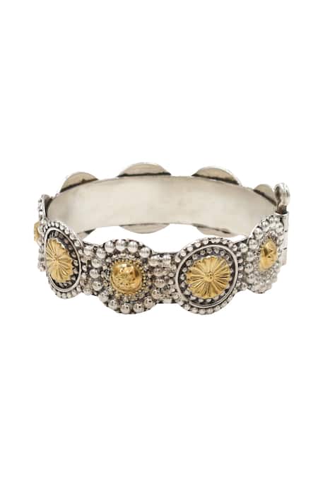 Sangeeta Boochra_Gold Plated Designer Silver Bangle _Online_at_Aza_Fashions
