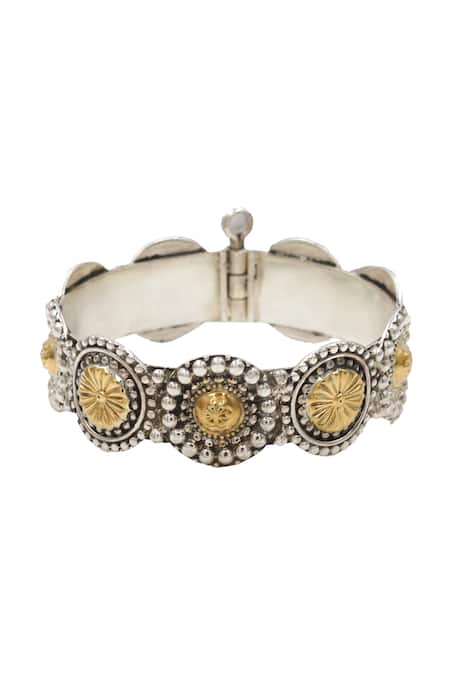 Sangeeta Boochra Gold Designer Silver Bangle 