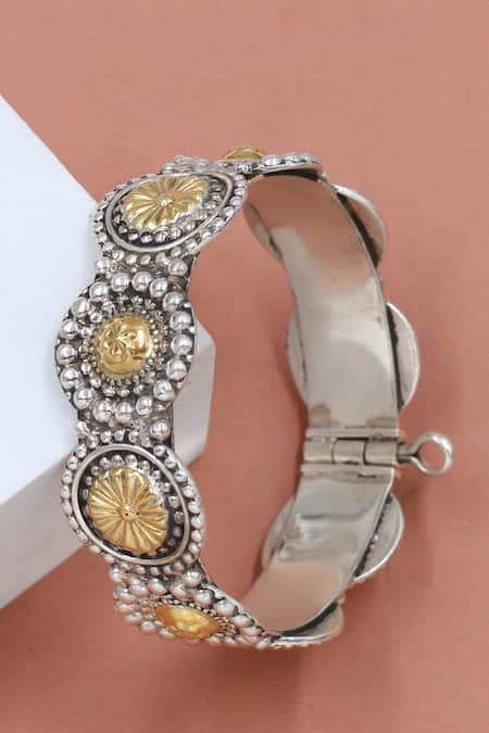 Sangeeta Boochra Gold Designer Silver Bangle 