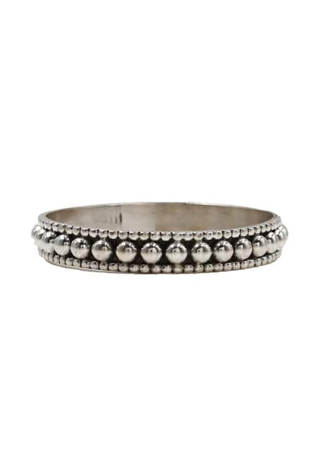 Sangeeta Boochra_Silver Plated Beads Designer Handcrafted Bangle _Online_at_Aza_Fashions