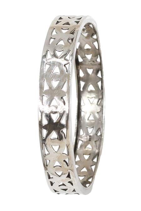 Sangeeta Boochra_Silver Plated Designer Bangle _Online_at_Aza_Fashions