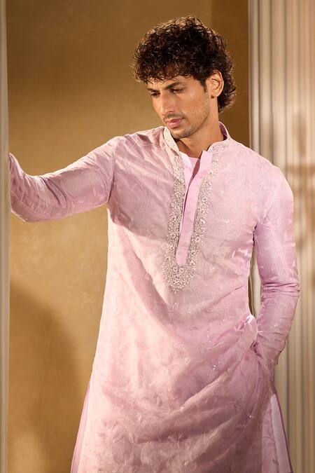 Buy Aariyana Couture Purple Organza, Cotton Embroidery Silk Kurta Set Buy_Aariyana Couture_Purple Organza, Cotton Embroidery Silk Kurta Set