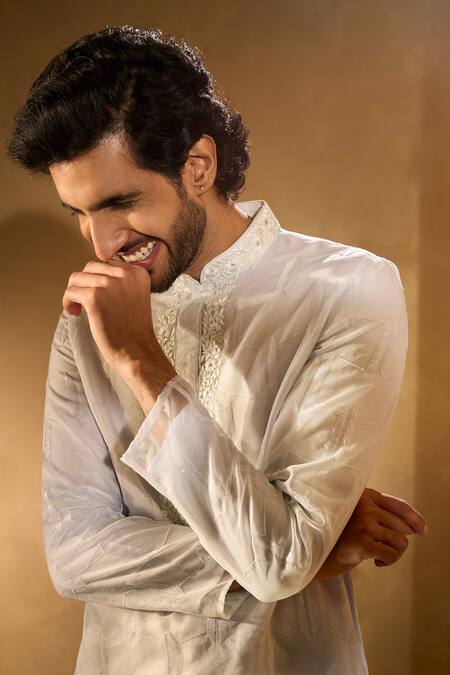 Shop Aariyana Couture Off White Organza Sequins, Embroidery Ice Blue Kurta Set Online at Aza Fashions Shop_Aariyana Couture_Off White Organza Sequins, Embroidery Ice Blue Kurta Set _Online_at_Aza_Fashions